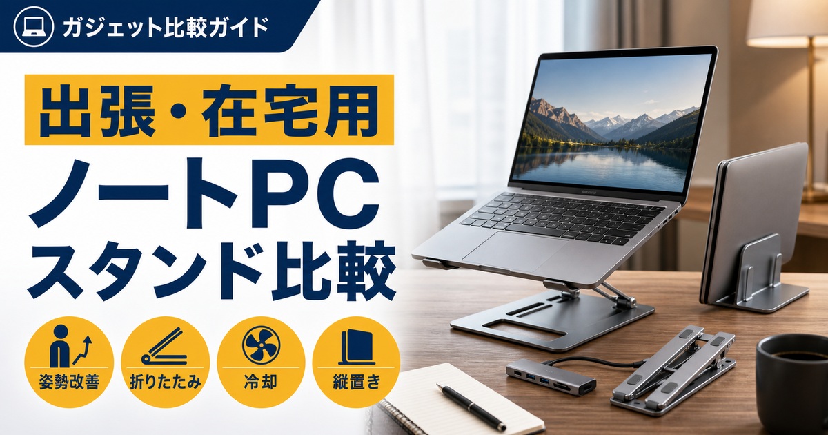 出張・在宅用ノートPCスタンドおすすめ比較｜折りたたみ・高さ調整・冷却・縦置きはどれ？