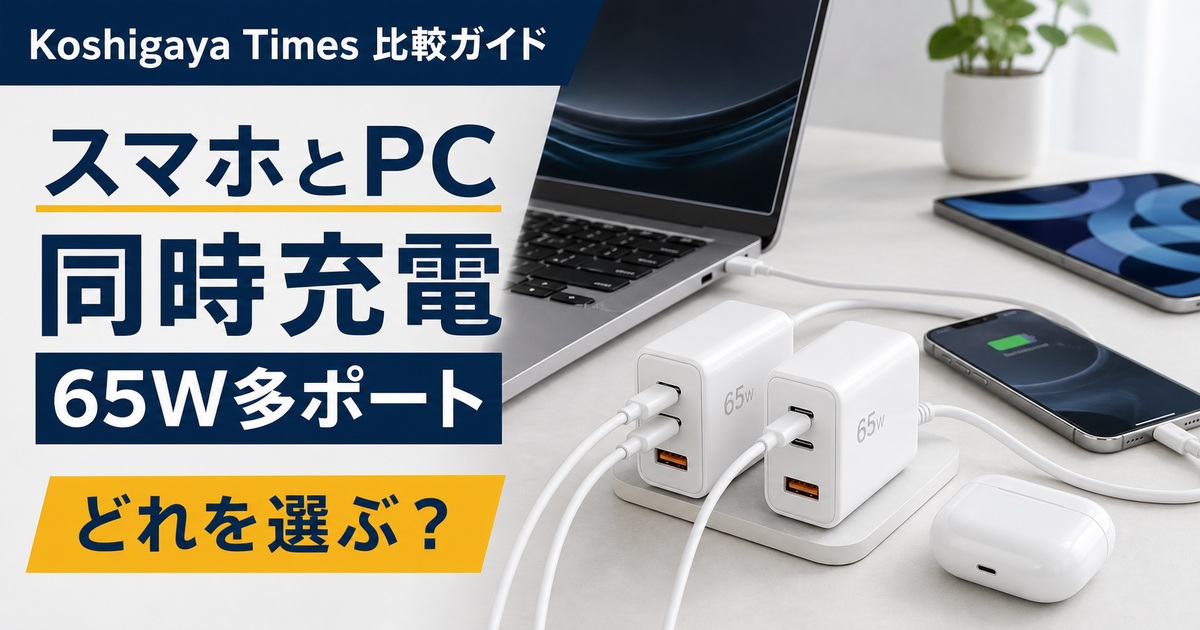 スマホとPCを同時充電できるUSB-C充電器おすすめ比較｜65W多ポートはどれ？